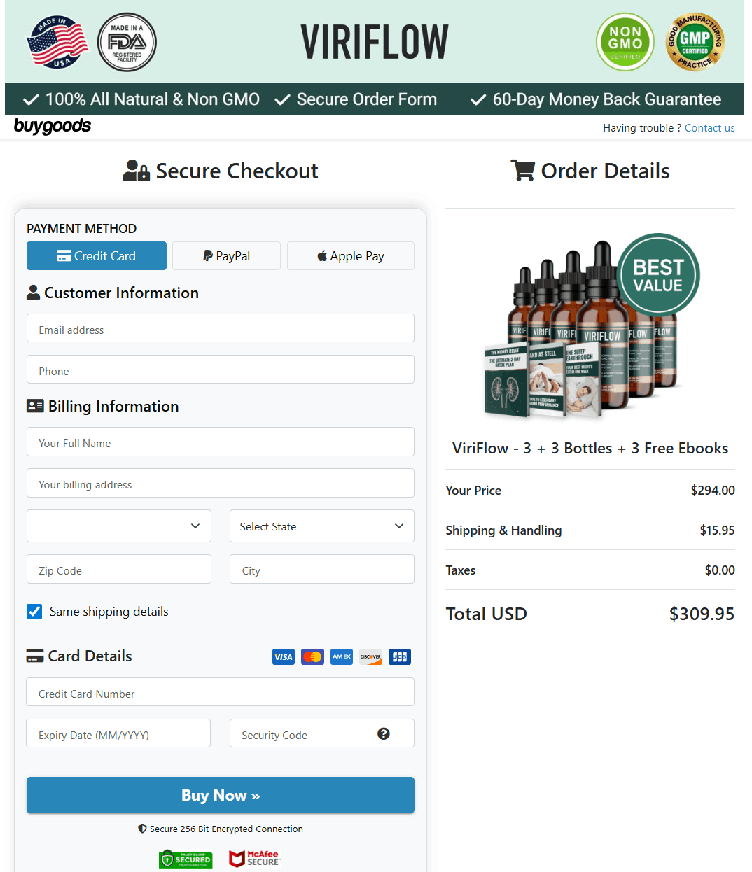 ViriFlow Secure Checkout Process